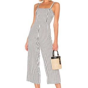 3/$18.00 🌼 Privacy Please Striped Hydrangea Jumpsuit size M
